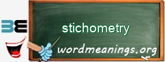 WordMeaning blackboard for stichometry